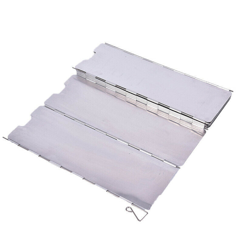 10 plates Fold Camping Cooker Gas Stove Wind Shield Screen Foldable Outdoor TL