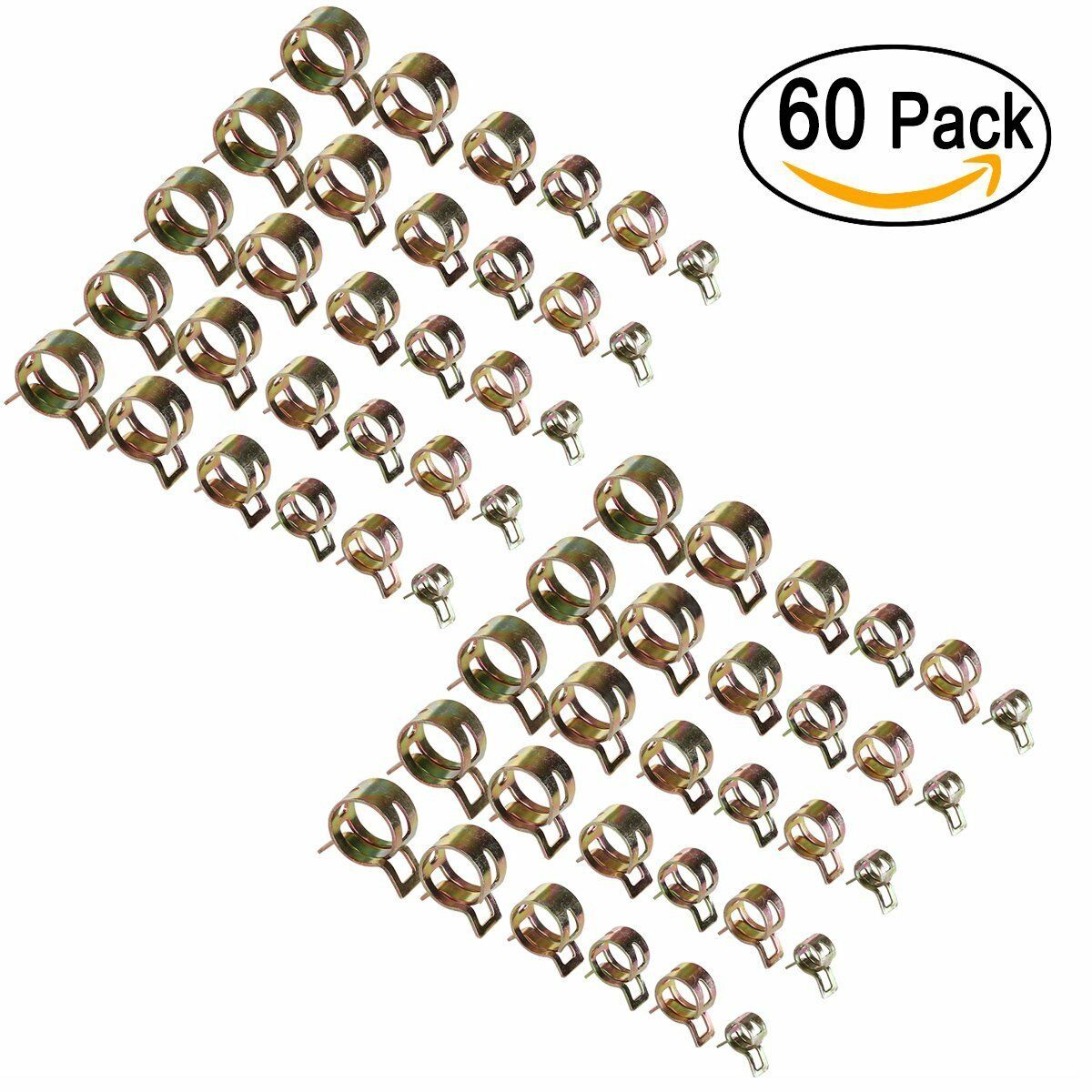 60pcs Car Auto Spring Clip Fuel Oil Water Hose Pipe Tube Clamp Fastener 6 Sizes