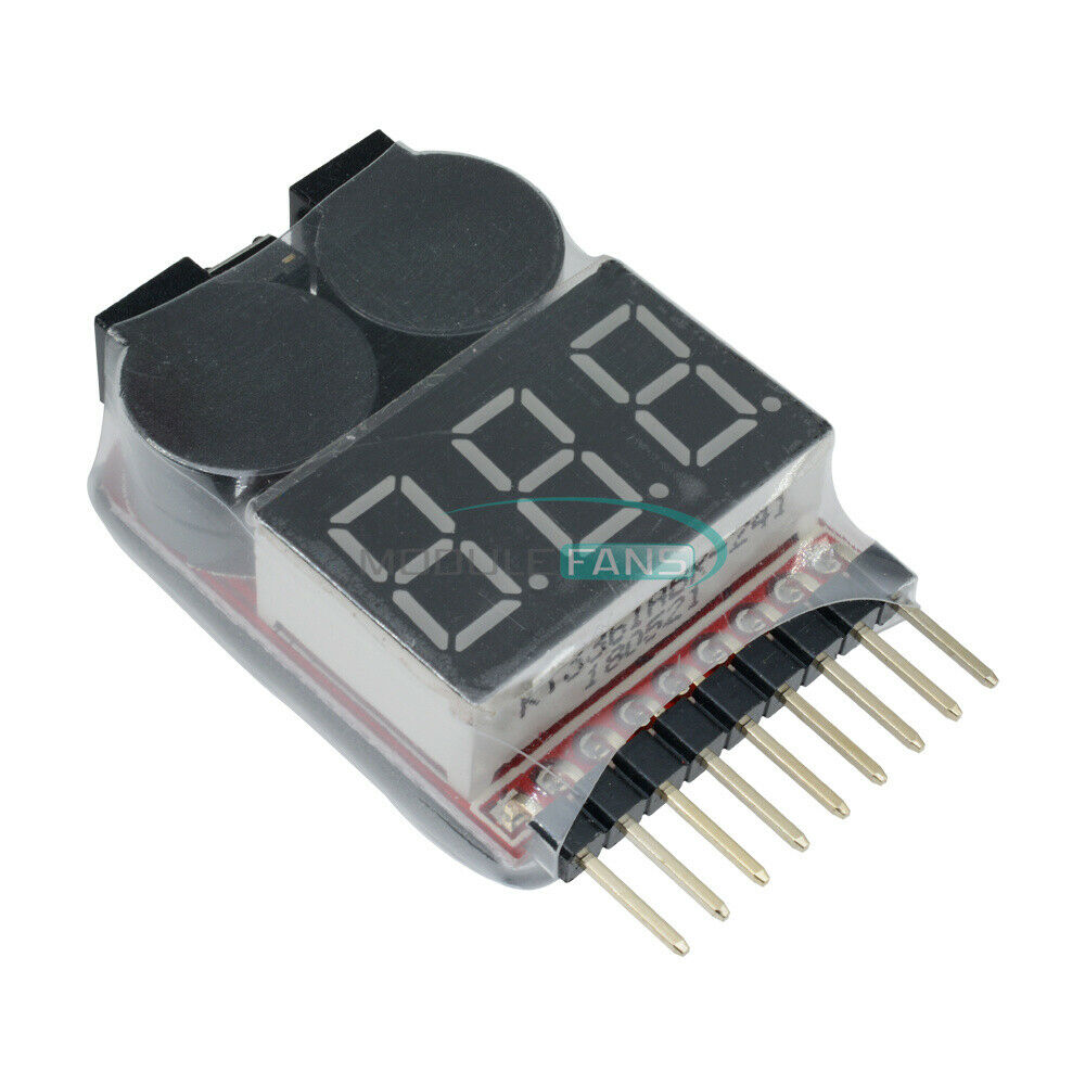 1-8S Lipo Li-ion Fe Battery Voltage 2IN1 Tester Low Voltage Buzzer Alarm Module