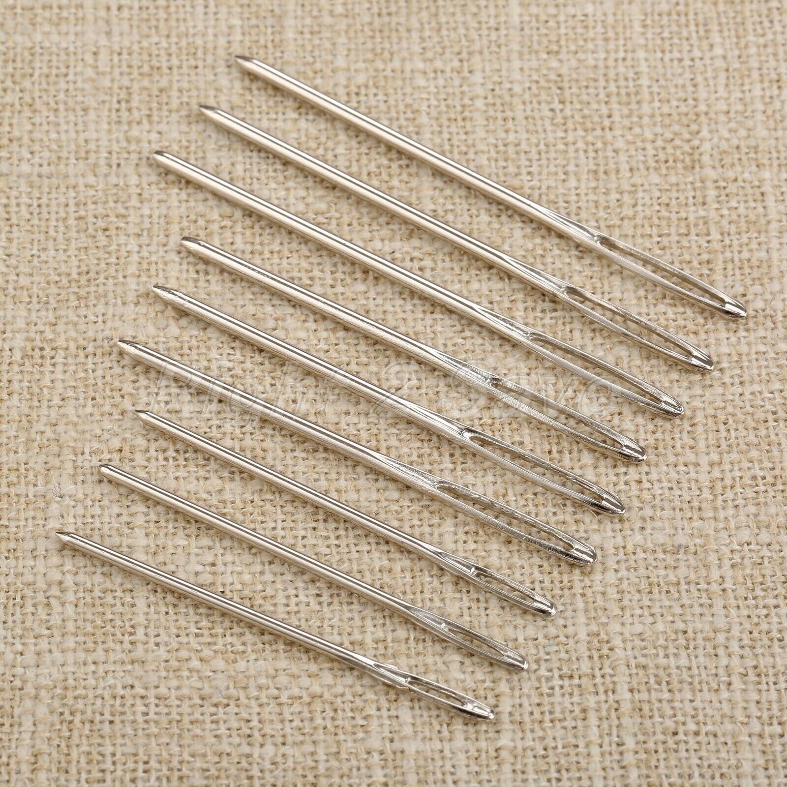 9pcs Large-eye Stainless Steel Sewing Cross Stitch Blunt Needles 3 Size +Bottle