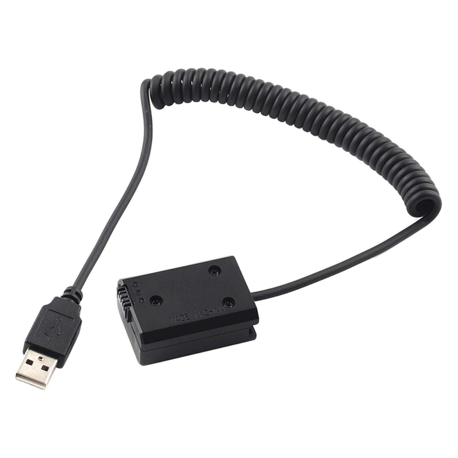 USB NP-FW50 Dummy Battery Pack Coupler Adapter with Spring Cable