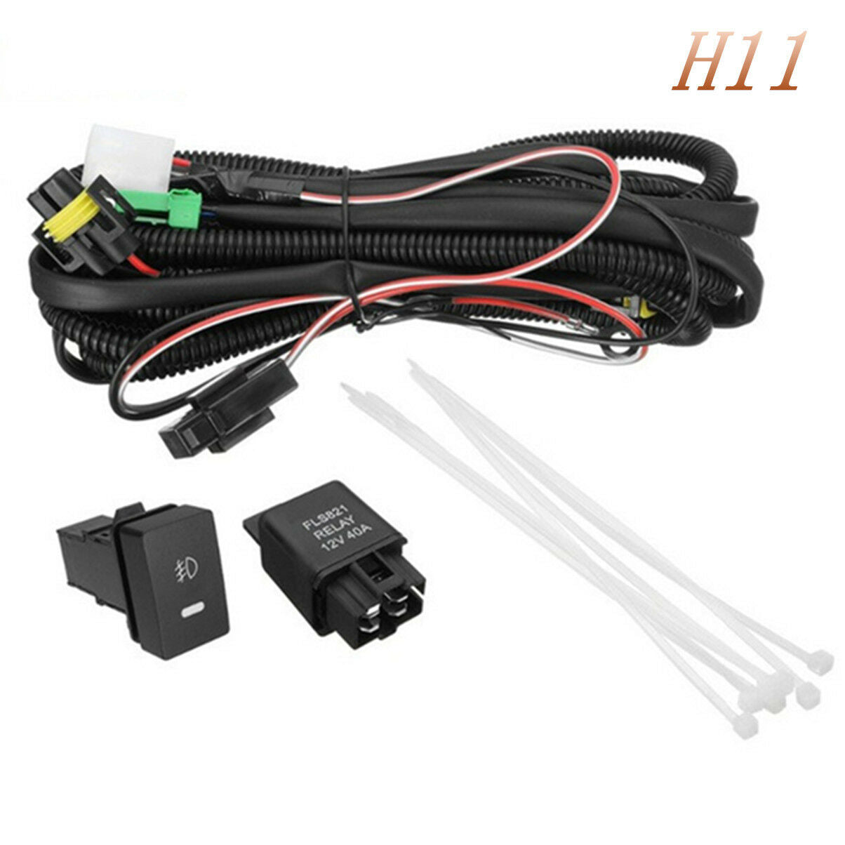 H11 Wiring Harness Sockets Wire LED Indicators Switch fog light wire harness 1x