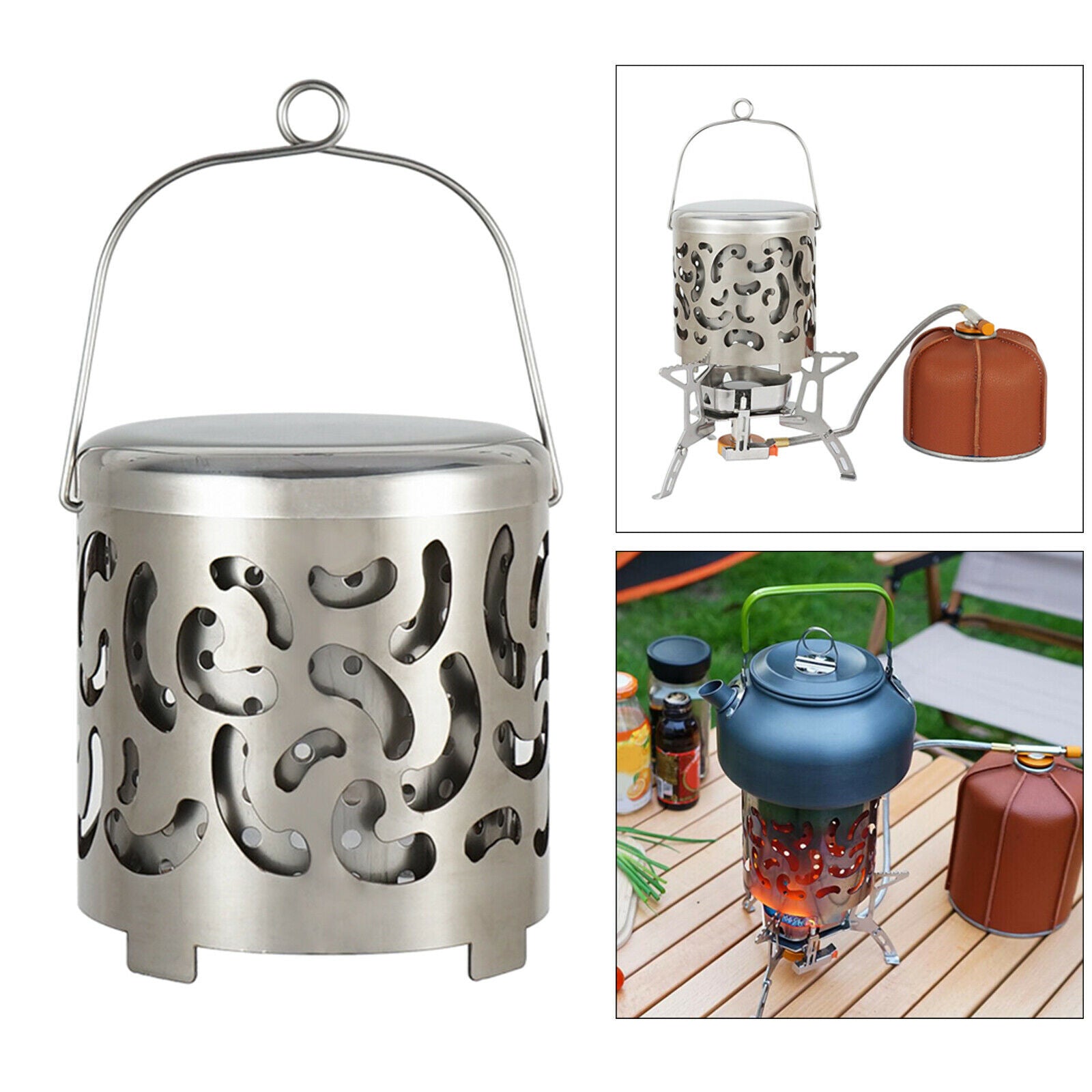 Camping Heater Stainless Steel Warming Stove for Outdoor Backpacking Hiking