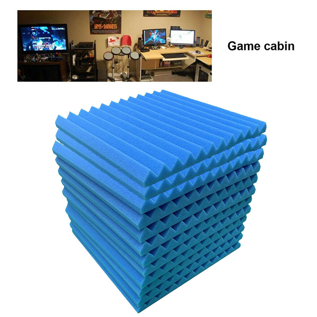 Acoustic Foam Panel 12" 12" Office Soundproofing Padding Wedge Sponge blue