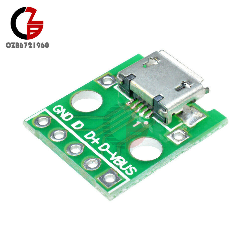 5pcs MICRO Female USB to DIP Adapter Converter for 2.54mm PCB Board DIY Power