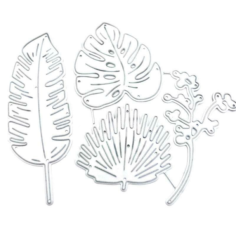 4 Pcs Leaves Carbon Steel Cutting Dies DIY Scrapbooking Photo Album Embossing