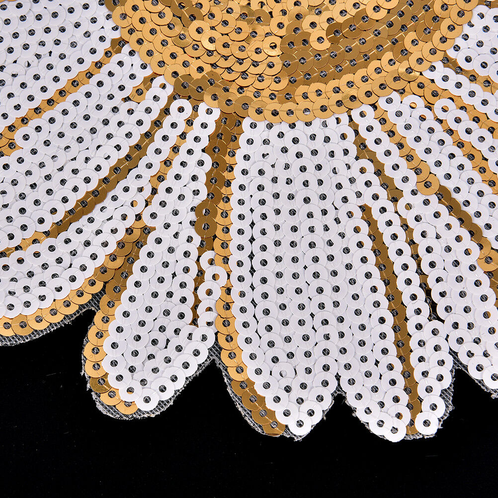 Embroidered iron on patch for clothes sequins clothing heronsbillMotifAppl.l8