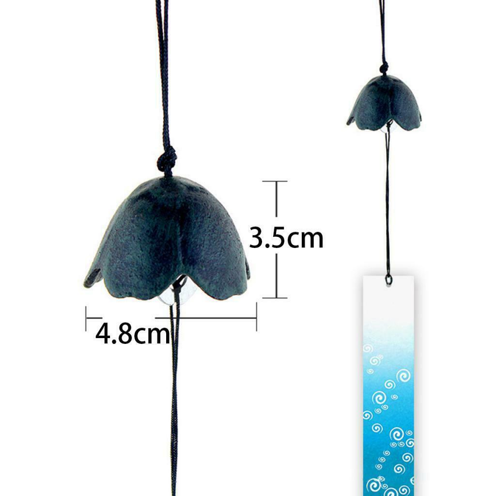 Japanese Iron Wind Chime Outdoor Garden Hanging Ornaments Platycodon-Green