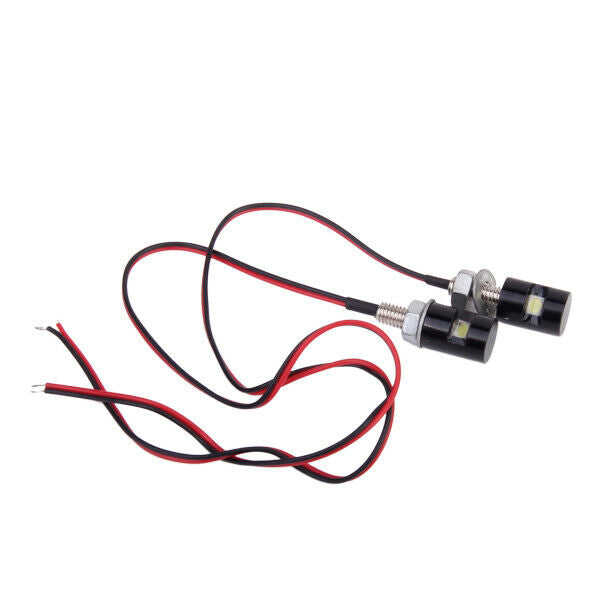 2xWaterproof 12V LED SMD Motorcycle Car License Plate Stud Screw Lamp Light