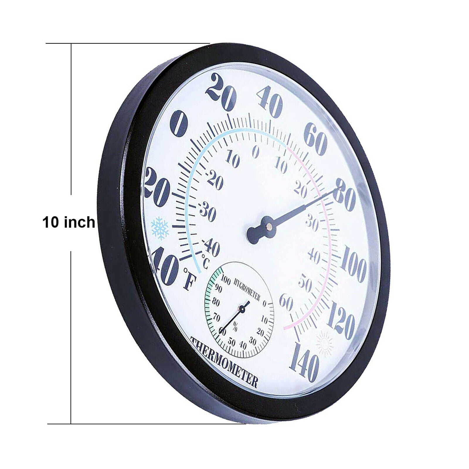 2 in 1 9.84inch Wall Thermometer Meter Humidity Hygrometer Accuracy Gauge