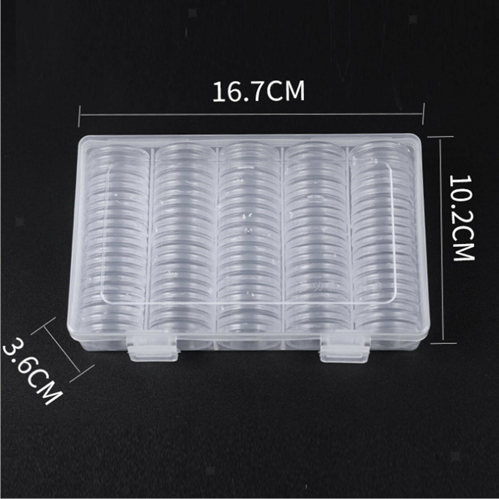 100x Coin Capsules Dustproof with Storage Organizer Box for Coin Collection