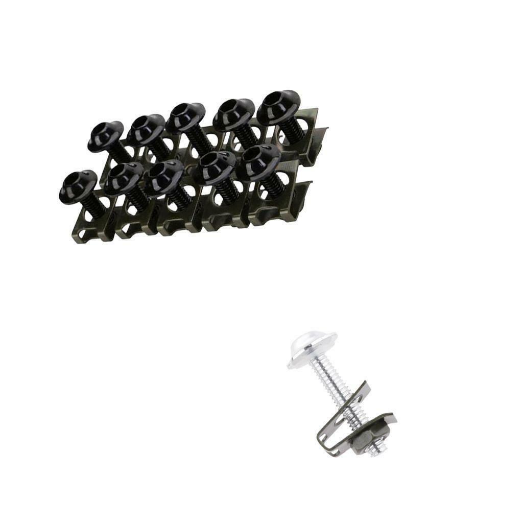 20 Pieces M6*6mm License Plate Frame Fairing Bolts Fastener Clips Screws Kit