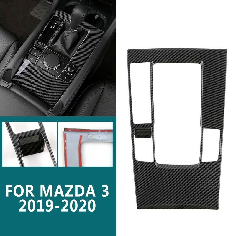 Interior Console Gear Shift Panel Cover For Mazda 3 2019-2020 Carbon Fiber style