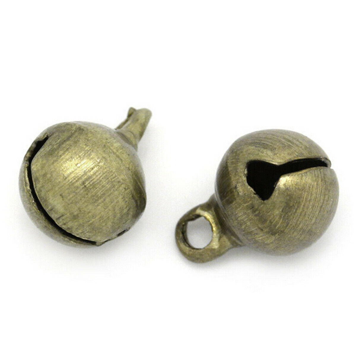 100Pcs Bronze Metal Christmas Jingle Bells Pendants Charms Craft Beads 6mm