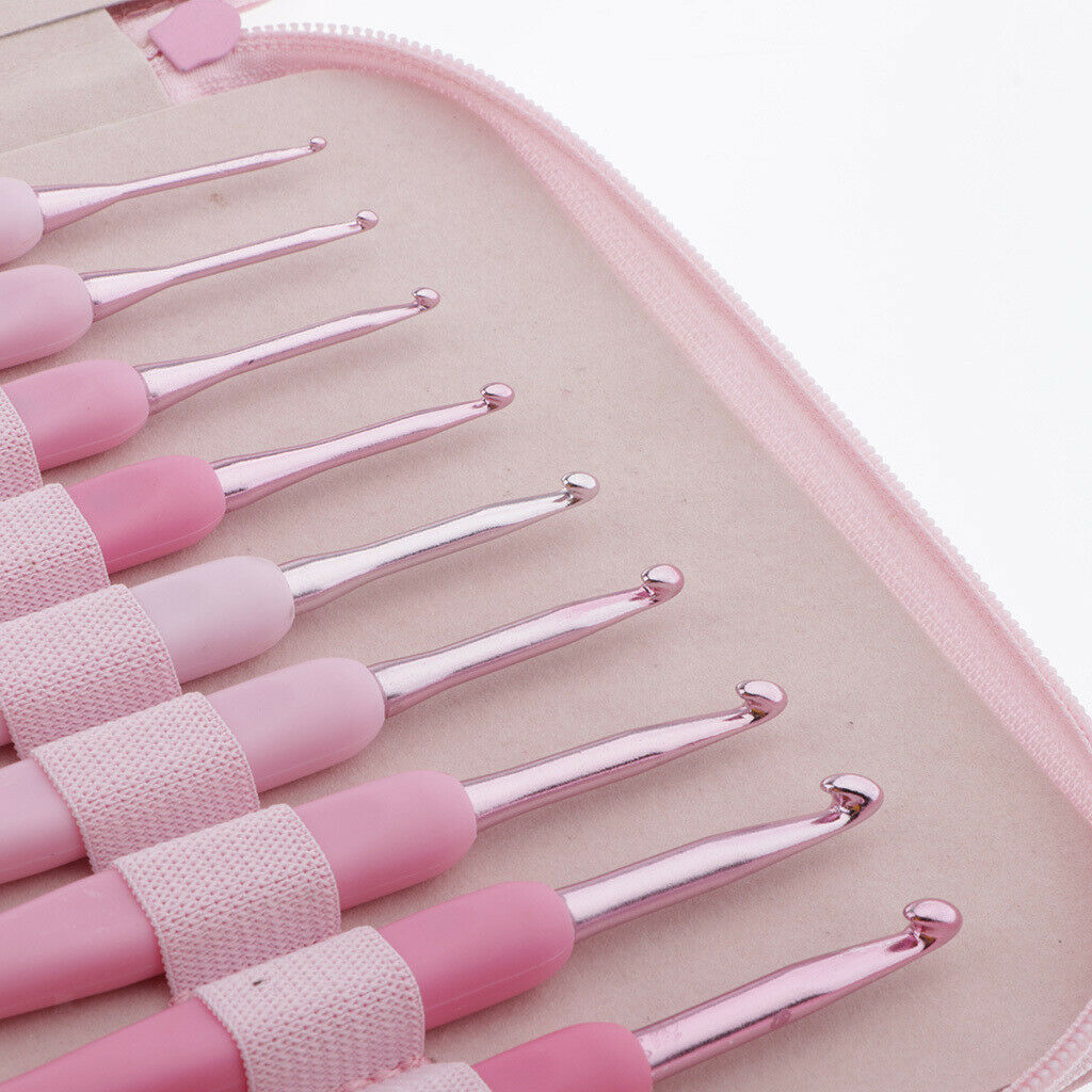 9pcs Crochet Hooks Set Needles Weave Yarn Stitches Knitting Tool with Case