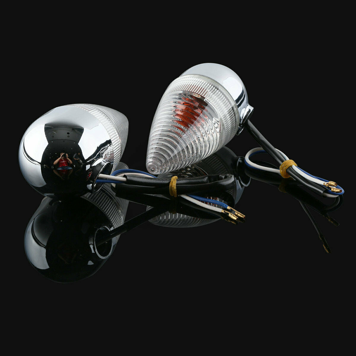 Motorcycle Amber Bullet Rear Turn Signal Fit For Yamaha XV1900 2006-2013