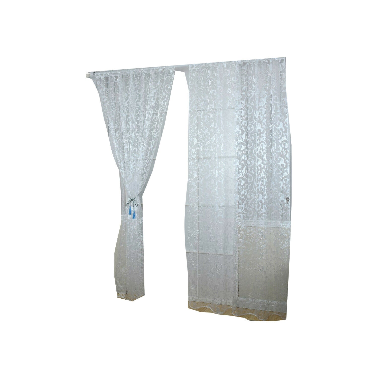 3x Jacquard Blackboard Tulle Curtain Curtains Voile Home Decor White