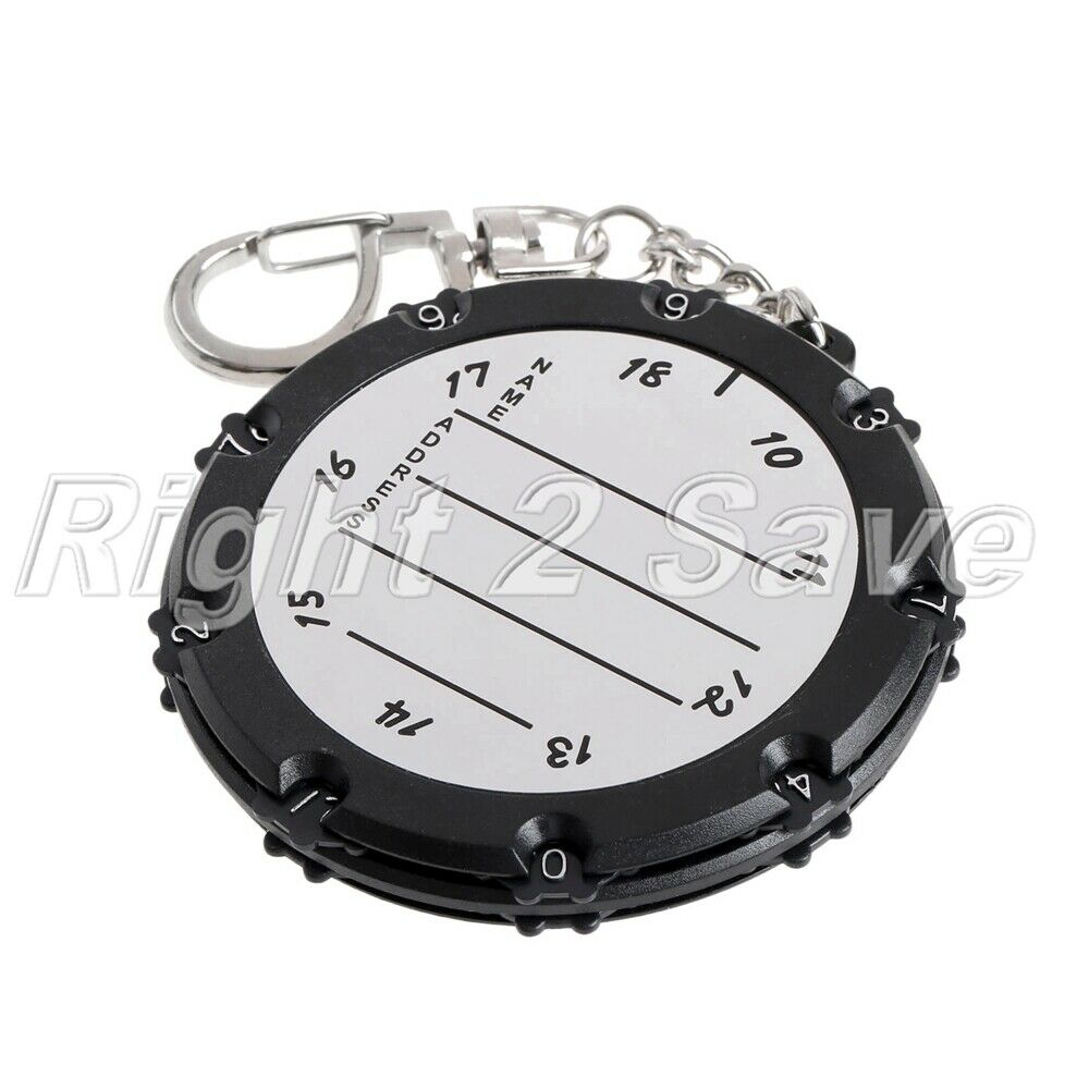 Round Portable 18 Holes Golf Stroke Counter Score Keeper Score Keyring Keychain