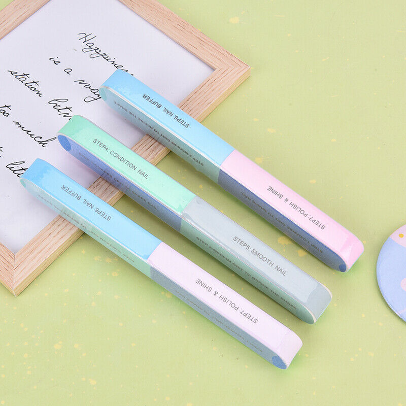 3Pcs 7in1 Finger Toe Nail File Buffer Shiner Manicure Pedicure Polishing Sand XC