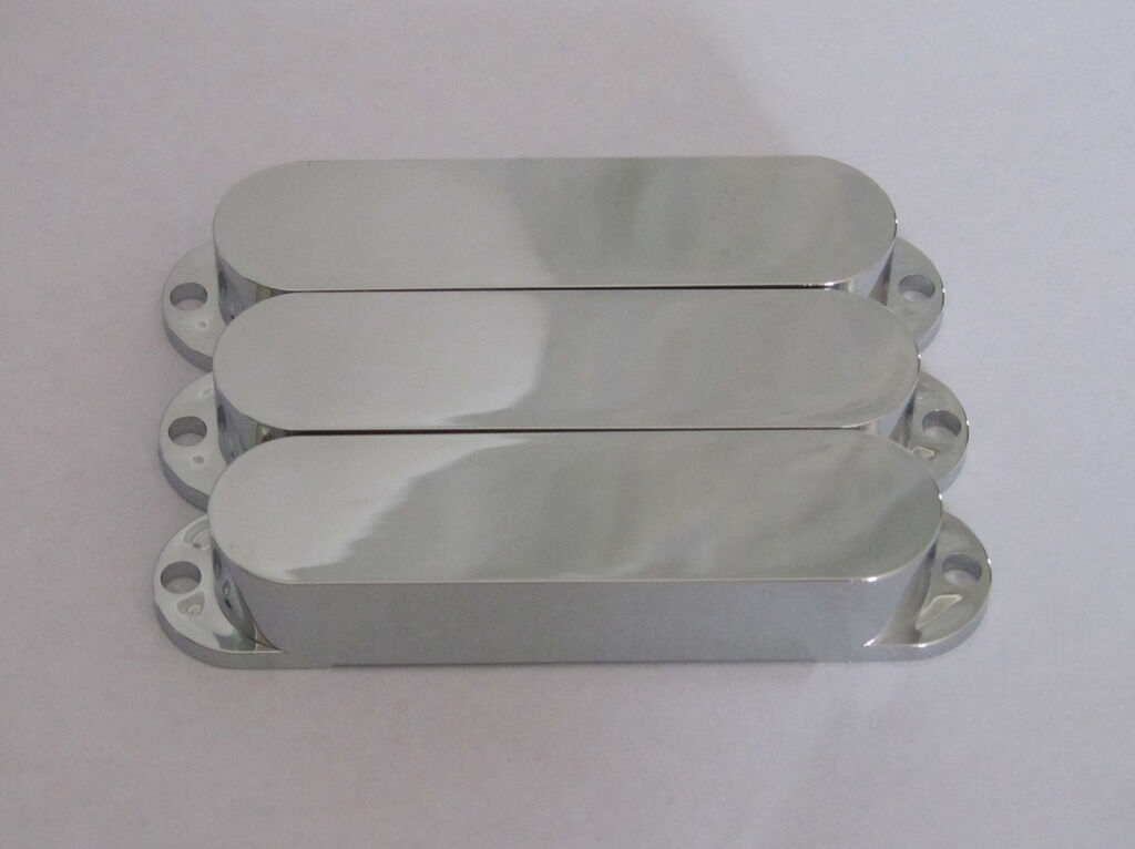 Chrome Plastic ST Strat Closed Single Coil Pickup Cover Sealed Pickup Covers