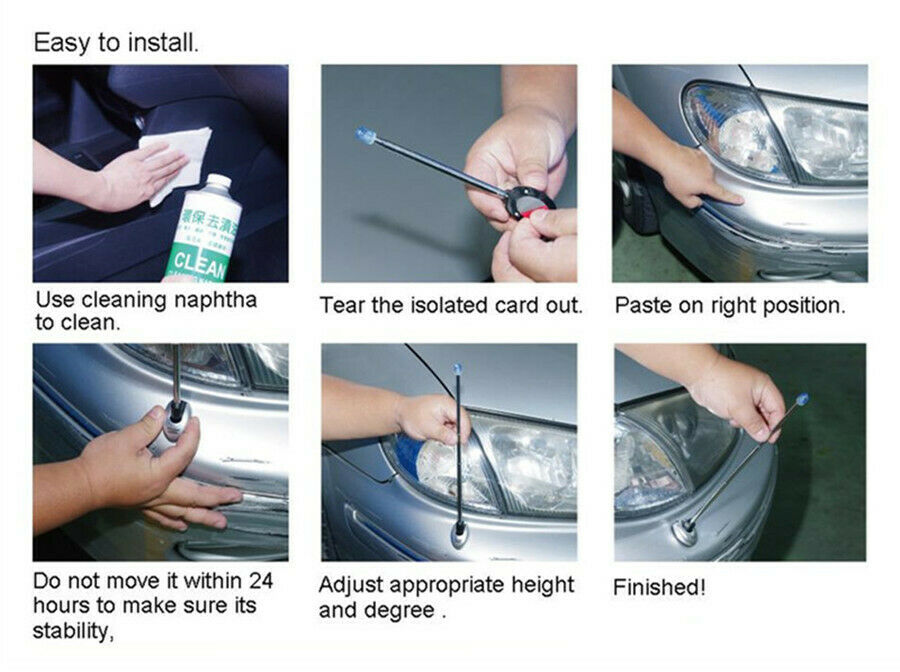 Aluminum Car Antenna Vehicle Elasticity Bumper Corner Pole Safety Position Pole