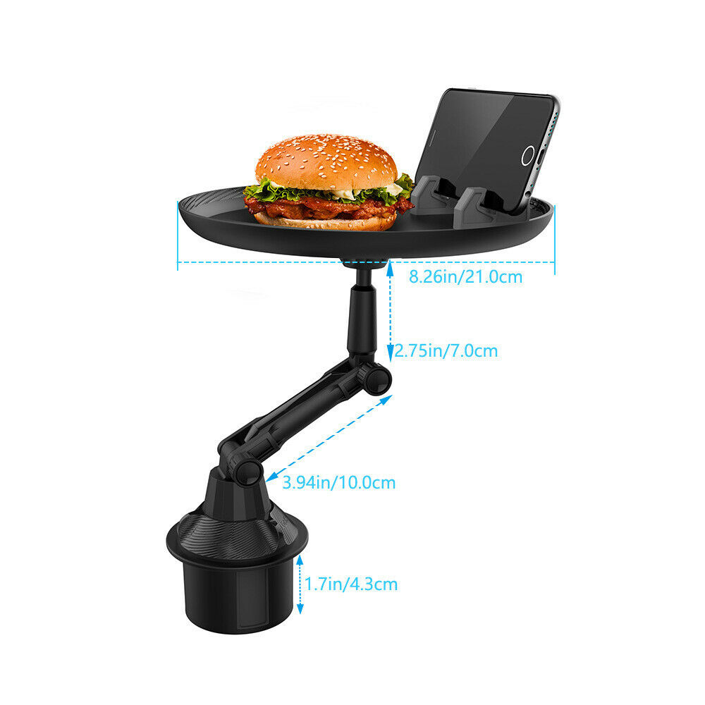 1PC Car Food Tray 360Âº Adjustable Snack Tray Drink Tray Car Cup Cellphone Holder
