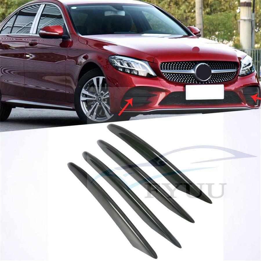 Front Fog Light Decorative Cover Trim for Mercedes-benz 2015-2018 C Class Glossy