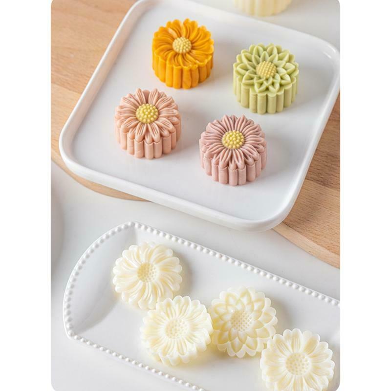 Baking Decorating Mooncake Mould Mid-Autumn Daisy Hand-Pressure Traditional