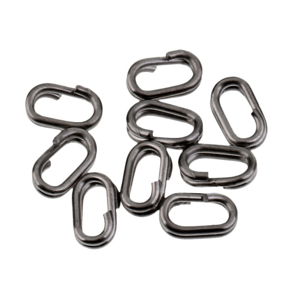 200 Pcs Stainless Steel Round Oval Split Ring Fishing Tool Line Connector
