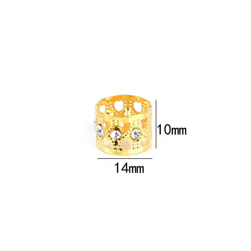10Pcs Braiding Hair Rings Dreadlock Marley Braids Beads Clips Cuffs Rhines.l8