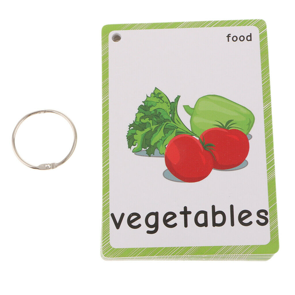 35Pcs Kids Early Educational Sight/Picture Word Flashcards for Food,Strengthen