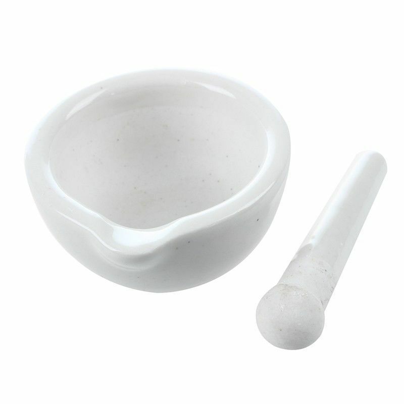 6 ML Porcelaine Mortier et Pilon MÃ©langer Bols LustrÃ© Jeu - Blanc H7A1
