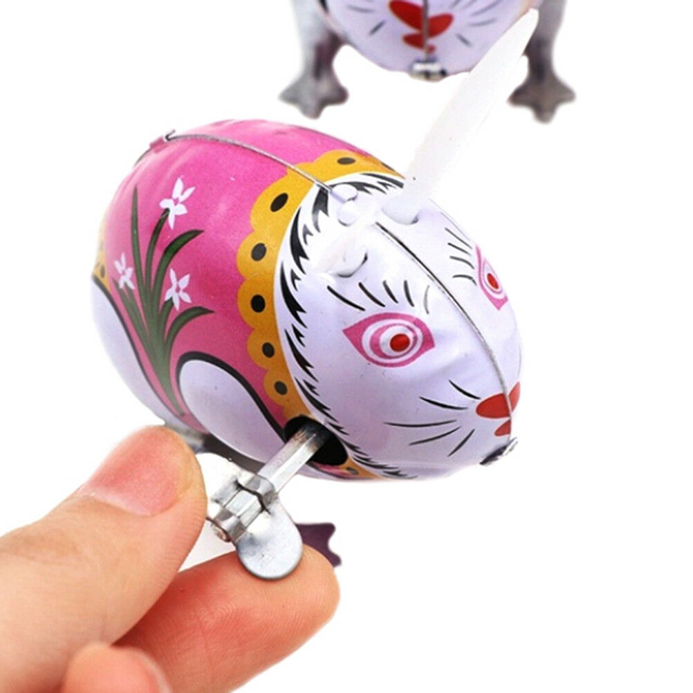 1Pc cute tin wind up clockwork toys jumping rabbit classic t.l8