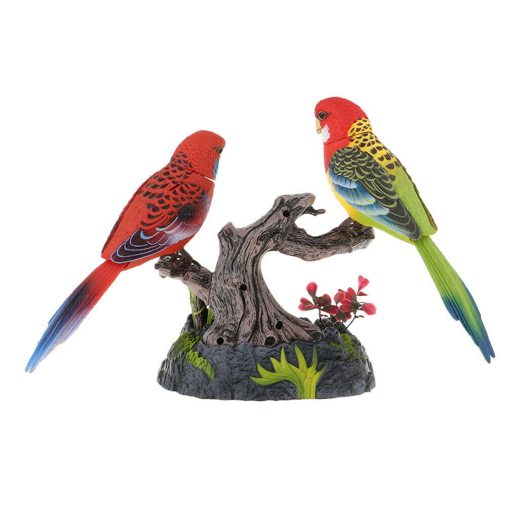 Voice Control Electric Parrots Chirping Birds with Realistic Sounds and Flexible