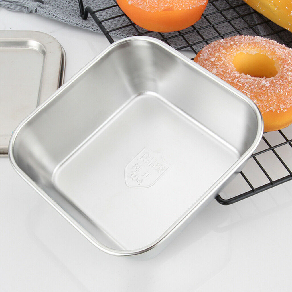 2X Stainless Steel Kitchen Food Crisper Containers Fresh Storage Box Square