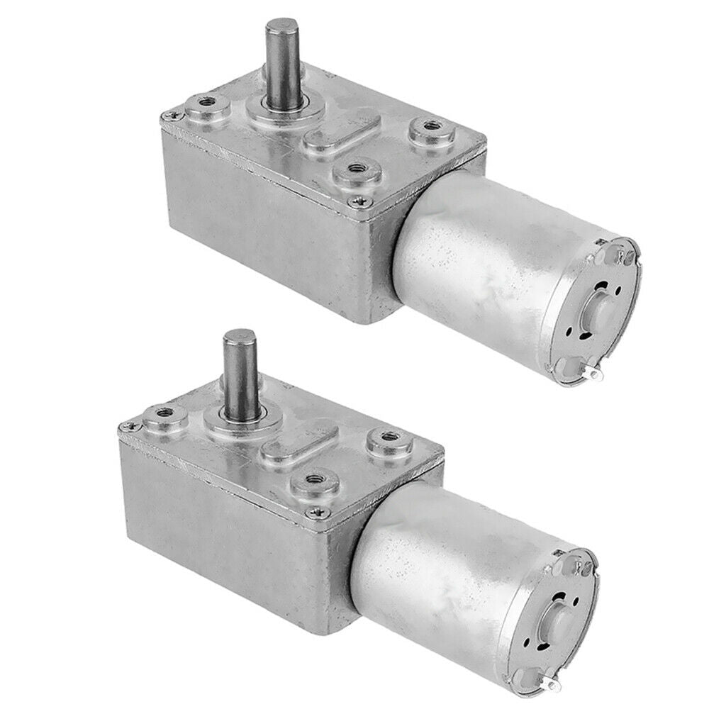 2pcs 12V 100RPM Torque Turbine Electric Worm Speed Reducer   DC Motor