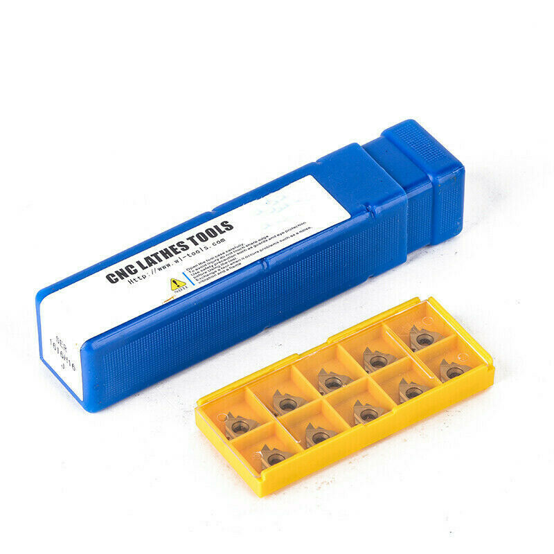 10 Pcs 16Er Ag60 Insert Ser1616H16 Lathe Thread Turning Tool Holder + Wrench