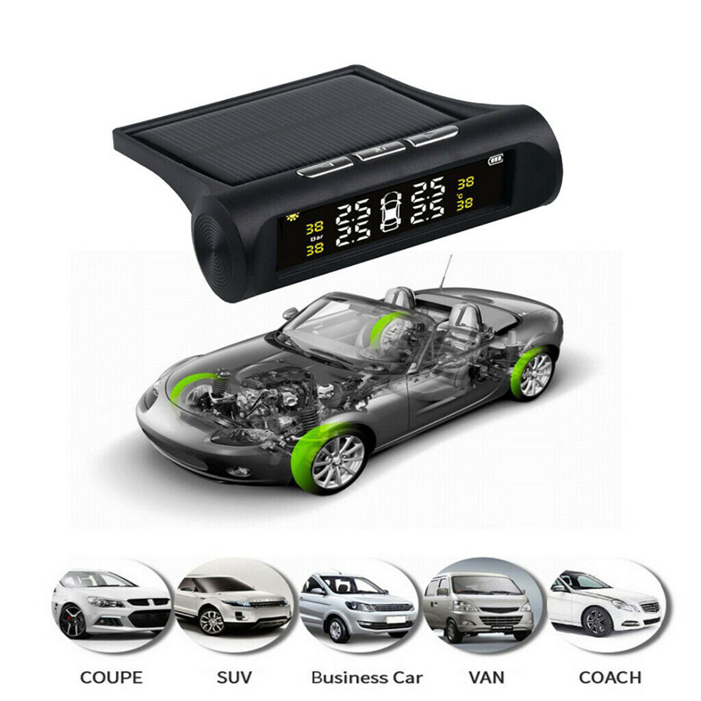 Solar Car Tire Pressure Temperature Monitor Tyre Monitoring External Sensors