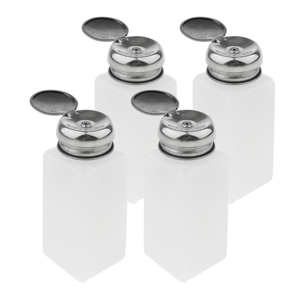 4Pcs Nail Polish Remover Pump Dispenser Press Bottles Empty Containers 250ml