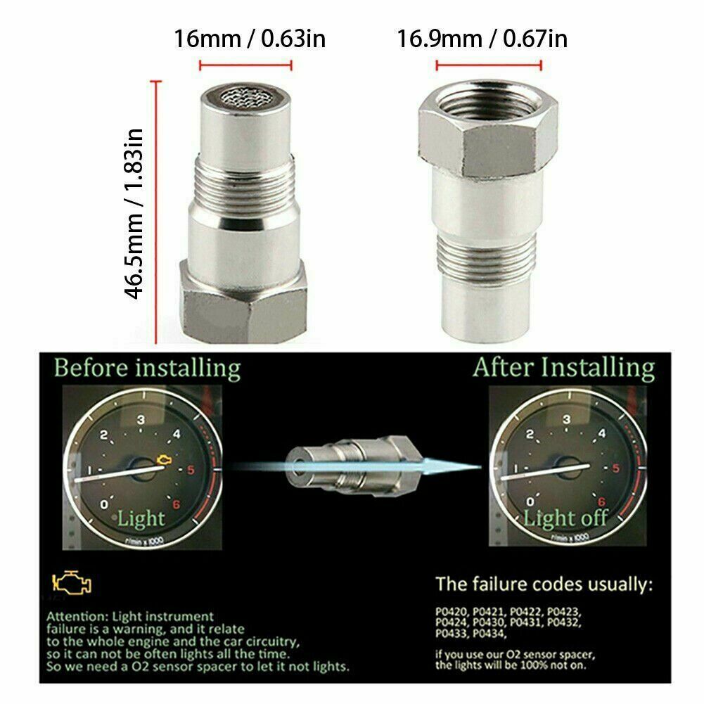 Oxygen O2 Sensor Spacer Adapter Bung Catalytic Converter Engine Light M18 X 1.5