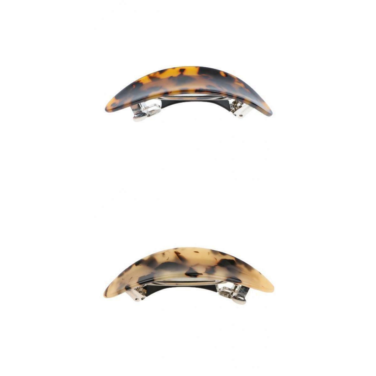 2 pack Automatic Barrette French Acetate Hair Clip Hairpin Women 3.5 Inches