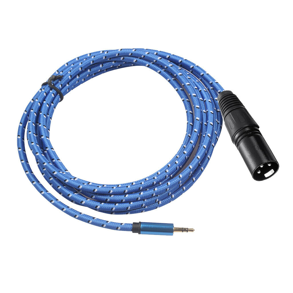 Audio Cable 3.5mm Male To XLR Male Stereo Audio Extension Cable Plug Blue
