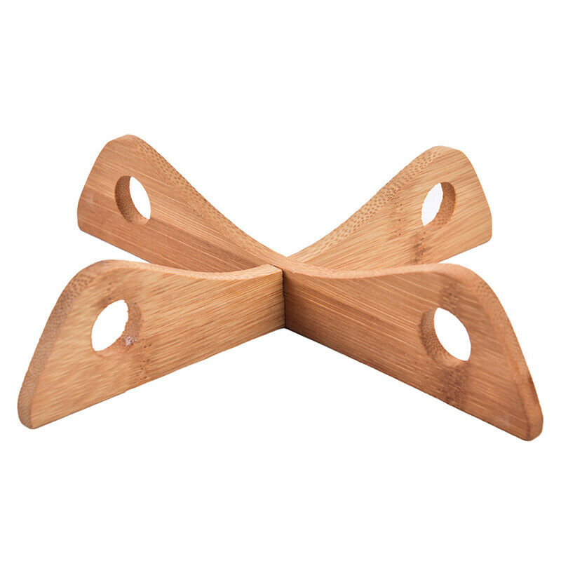 Bamboo Cross Tray Holder Pot Soup Bowl Mat Wood Bamboo Organizer Hot Pot .l8