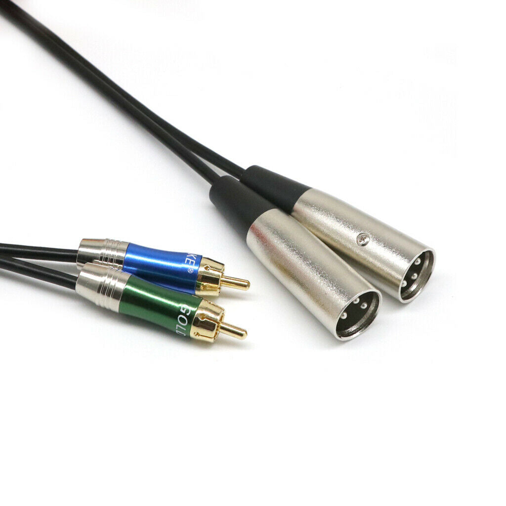 Adapter for two XLR male to two RCA male 2 XLRM to 2 RCA