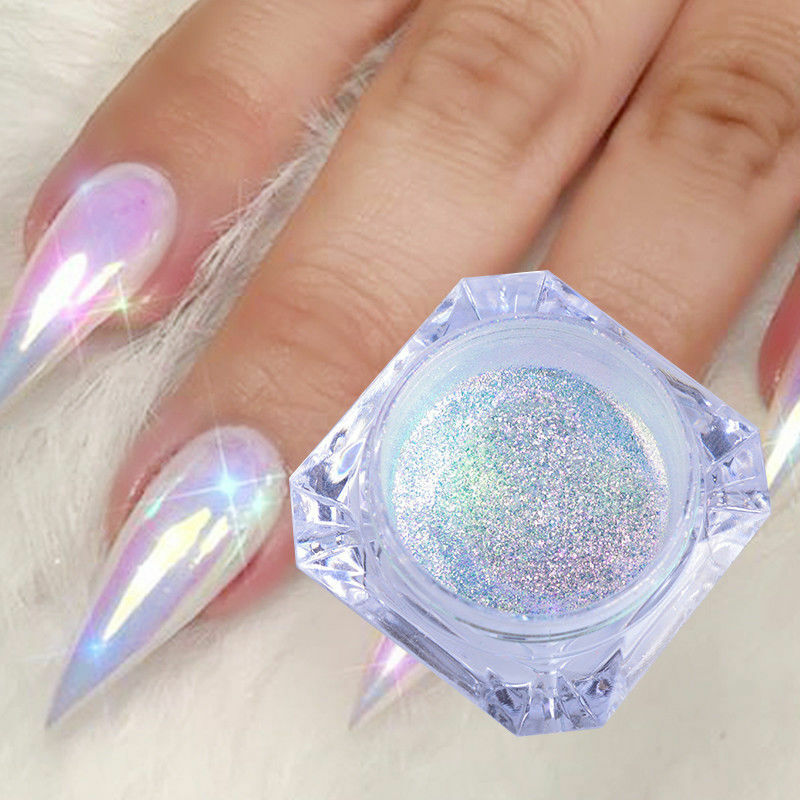 Fashion Color-Change Neon Aurora Mermaid Nail Art Powder Mirror Chrome Pigment