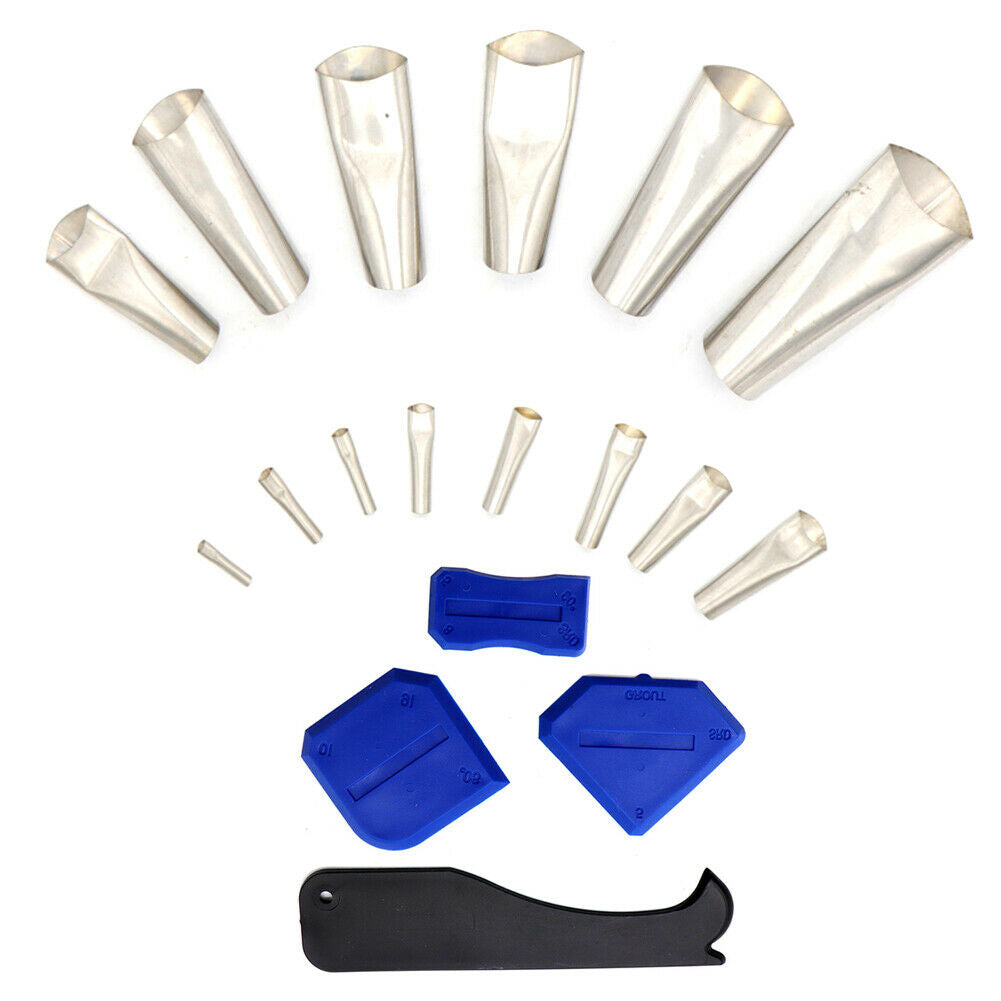 18pcs/set Silicone Remover Caulk Finisher Sealant Scraper+Caulking Nozzles @