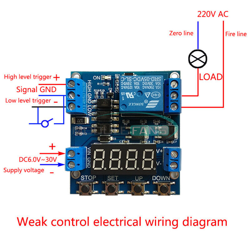 6-30V 1-Channel Relay Module Durable Trigger Delay Cycle Timer Circuit Switch