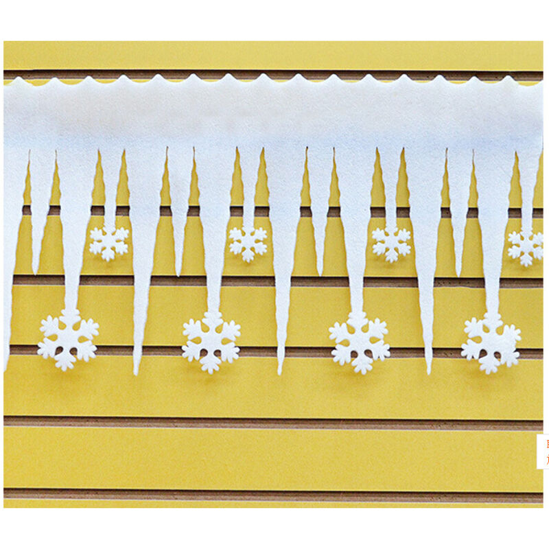 White Snowflake Ice Strip Xmas Christmas Decoration Ornament Festival Part.l8