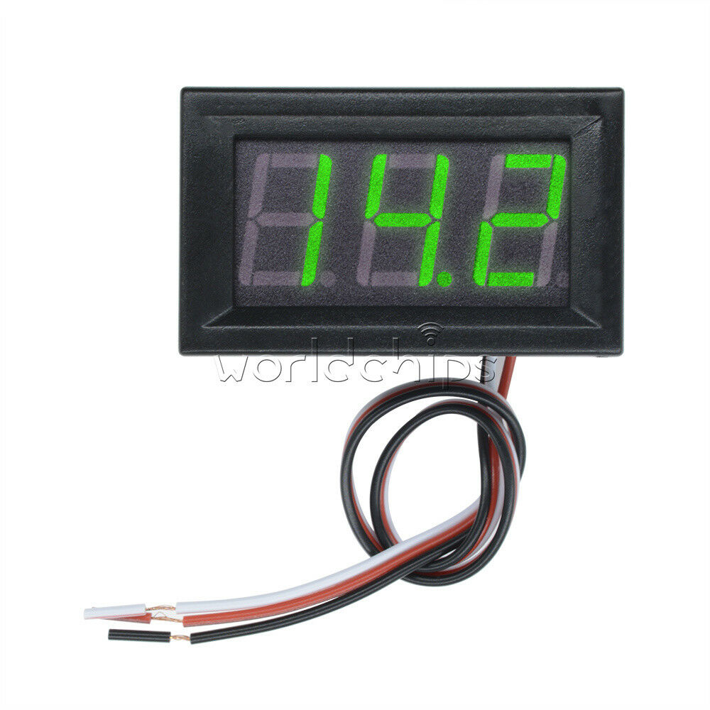 3 Wire 0.56" DC 4.7-30V Green 3 Bit Digital LED Voltmeter Panel Accurate Meter