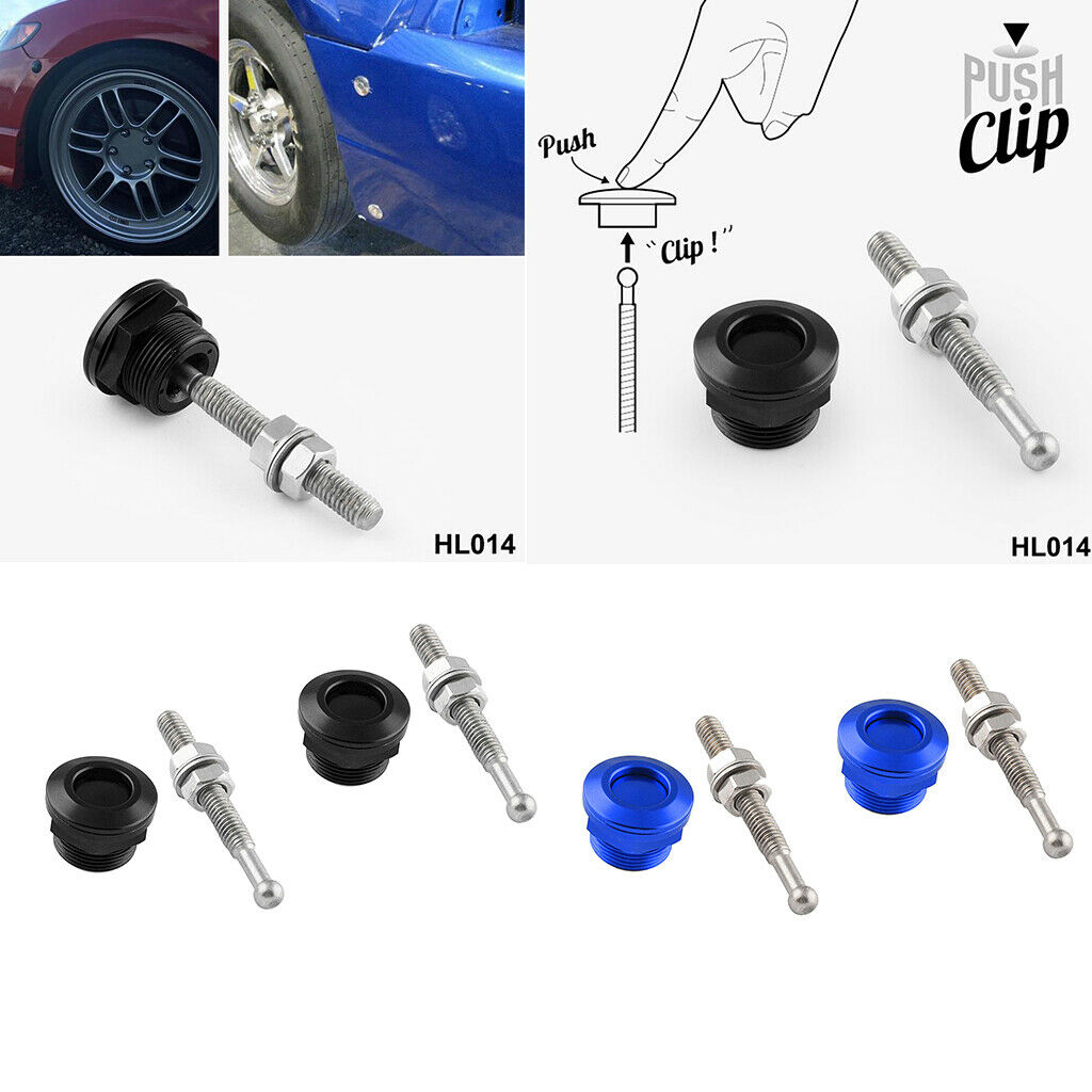 4-Pack 22mm Push Button Quick Release Bonnet Hood Pins Lock Latch Universal